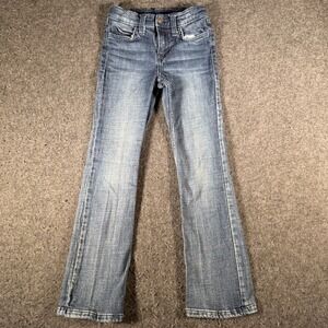 Wrangler Girls Slim Fit Bootcut Jeans Blue Medium Wash Adjustable Waist 8 Slim